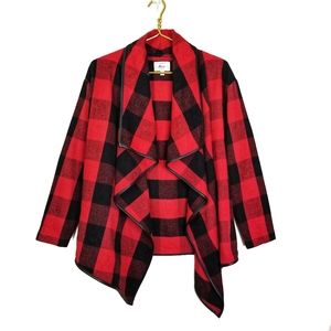 G.H. Bass & Co. buffalo plaid open front jacket